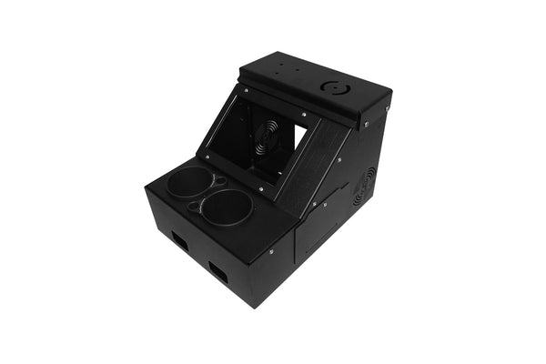 7160-0911 - Workstation Console Box (wide body format); Includes 2 faceplates and 2 filler panels.