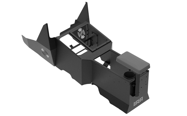 7170-1046-02 - KIT - 2022+ Ford F-150 Lightning Console Box with Cup Holder, Tall Rear Armrest and 9