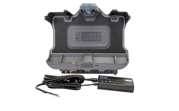 7170-0901-13 - KIT: F110 G6 TRI RF VEHICLE CRADLE (7160-1642-03) WITH GETAC 120W POWER ADAPTER WITH BARE WIRE LEAD (7300-0516)