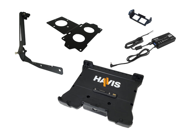 Havis PKG-DS-GTC-1202-BW | Package – Docking Station For Getac B360 and B360 Pro Laptops With External Power Supply with Bare Wire, Power Supply Mounting Bracket & Screen Support