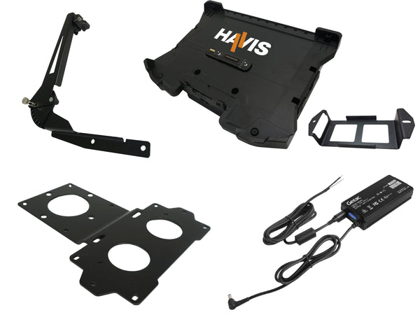 Havis PKG-DS-GTC-1402-BW | Package – Docking Station for Getac S510 Laptop with Getac Power Supply with Bare Wire, Power Supply Mounting Bracket & Screen Support