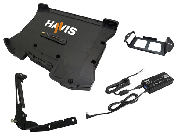 Havis PKG-DS-GTC-1406-3-BW | Package – Cradle for Getac S510 Laptop with Triple Pass-Through Antenna Connection, Screen Support, & Power Supply with Bare Wire