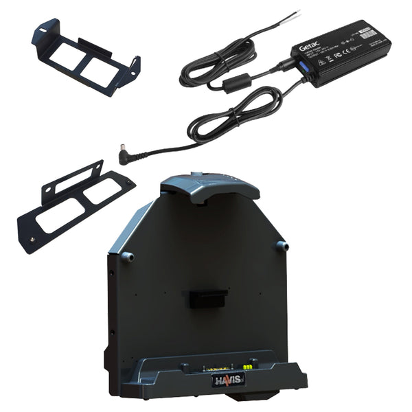 Havis PKG-DS-GTC-802-3-BW | Package – Docking Station For Getac A140 Rugged Tablet With Triple Pass-Thru Antenna Connections, External Power Supply with Bare Wire & Power Supply Mounting Bracket