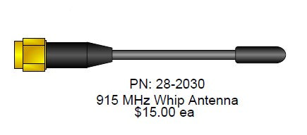 28-2030 Setcom 915 MHz Whip Antenna