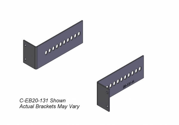 Havis C-EB20-106 | 2-Piece Equipment Mounting Bracket, 2″ Mounting Space, 1.06″ Bend