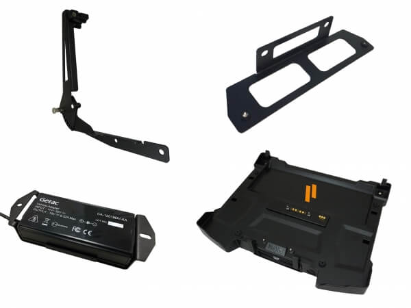 Havis PKG-DS-GTC-618-3 - Package - Cradle For Getac S410 Notebook With Triple Pass-Thru Antenna Connections, External Power Supply, Power Supply Mounting Bracket and Screen Support
