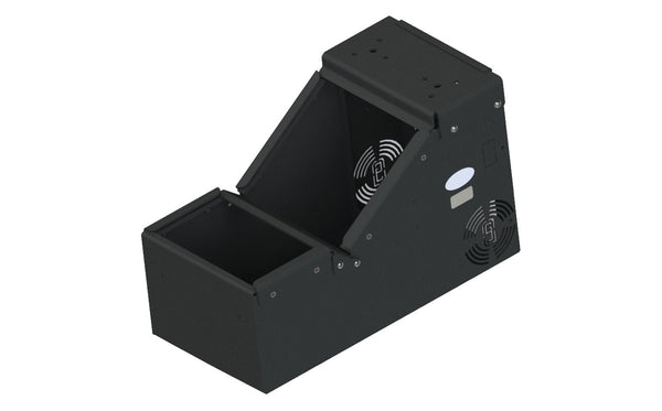 7160-0899 - CONSOLE BOX - SHORT UNIVERSAL SLOPED FRONT;  Includes 3  faceplates and 3  filler panels.
