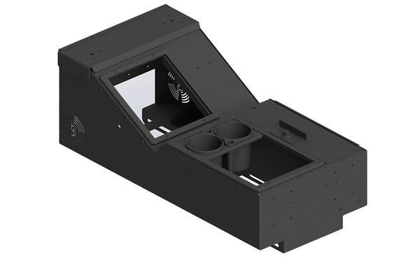 7170-1006-00 - KIT - Universal Wide Body Console Box with Locked Storage Pocket and Cup Holder; Includes 3 faceplates and 3 filler panels.