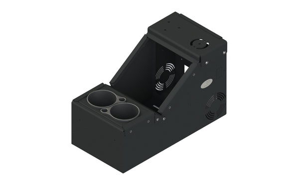 7170-0578-00 - KIT - SHORT UNIVERSAL SLOPED FRONT CONSOLE BOX WITH CUPHOLDER;  Includes 3  faceplates and 3  filler panels.