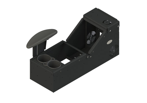7170-0579-01 - KIT - Universal Sloped Front Console with Cup Holder and Armrest;  Includes 3  faceplates and 3  filler panels.