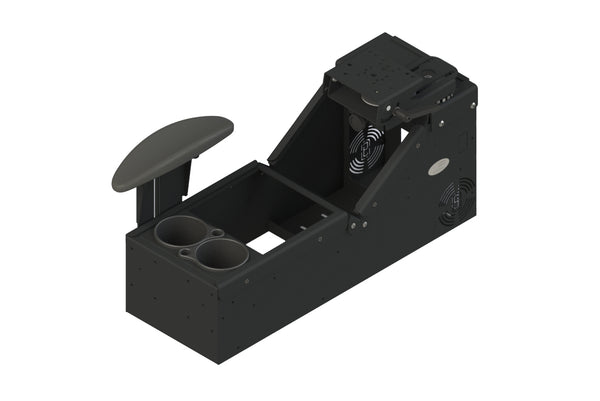 7170-0579-05 - KIT - Universal Sloped Front Console with Cup Holder, Armrest and 7160-0500;  Includes 3  faceplates and 3  filler panels.