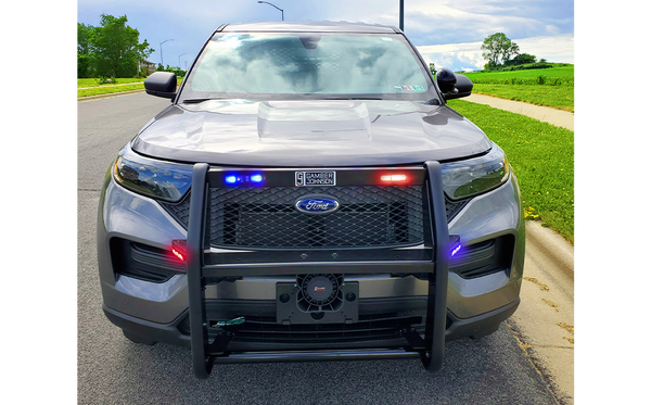 7170-0736-06 - 2020+ Utility PIU Aluminum Push Bumper with Light Bar and Side Light Bracket