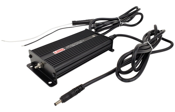 7300-0455 - LIND 12-32V Material handling isolated power adapter with bare wire lead.  Output voltage 5Vdc, Output current 2 Amps to straight barrel connector plug.  (Panasonic FZ-L1, Samsung TC8000/TC8300). REPLACES 7400-0013.