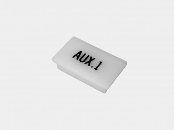 Havis C-LABEL-AUX1 | Standard White Switch Label W/ Black Imprint