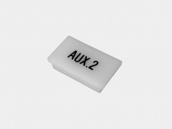 Havis C-LABEL-AUX2 | Standard White Switch Label W/ Black Imprint