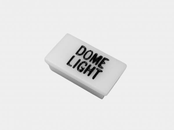 Havis C-LABEL-DOME | Standard White Switch Label W/ Black Imprint