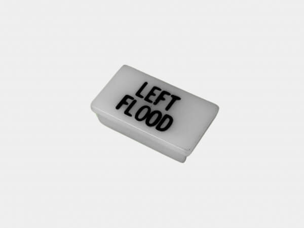 Havis C-LABEL-LEFT-FLOOD | Standard White Switch Label W/ Black Imprint