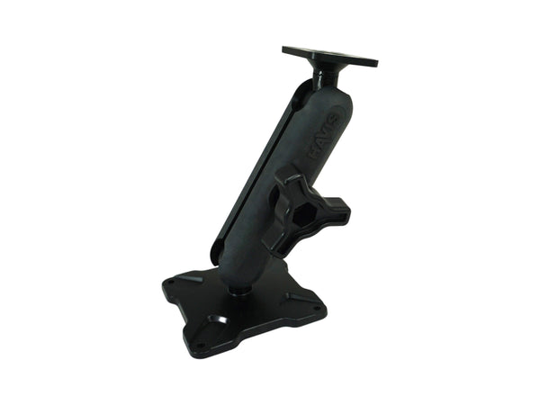 Havis DBM-1100-KL-0103 | Dual Ball Mount with 1.00″ Knob-Style Long Housing, One Standard AMPS Plate & One Standard VESA 75 Plate