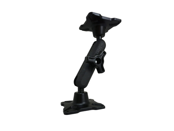 Havis DBM-1100-KL-0404 | Dual Ball Mount with 1.00″ Knob-Style Long Housing & Two Long Stem VESA 75 Plates