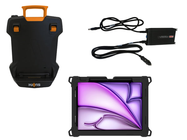 Havis PKG-TAB4-APP3 | Package – DS-TAB-401 Docking Station, TC-404 Tablet Case, and LPS-184 DC Power Supply for Apple iPad Pro 12.9″ (4th – 6th Gen) and iPad Air 13″ (M2)