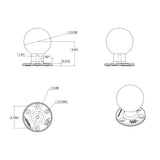 RAM Large Round Plate with Ball - E Size - RAM-E-202U