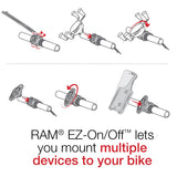 RAM X-Grip Phone Mount with RAM EZ-On/Off Bicycle Base - RAP-274-1-UN7U