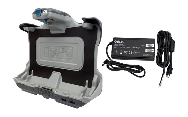 Gamber-Johnson 7170-0999: Getac UX10 Tablet Docking Station (NO RF) with Getac 120W Auto Power Adapter, Bare Wire Lead