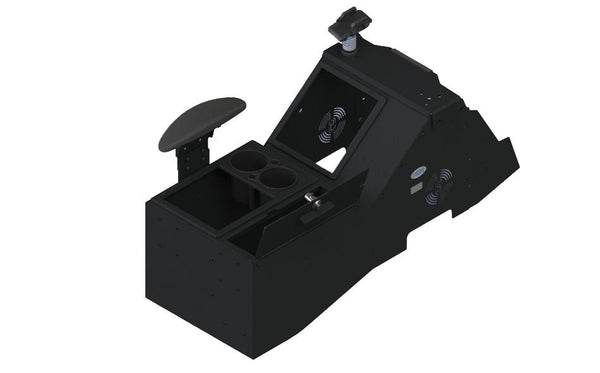 Gamber-Johnson 7170-0882-03: 2021+ Ford F-150 Wide Body Console Box with Magnetic Phone Holder, Cup Holder and Side Armrest