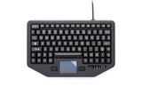 Gamber-Johnson:  Full Travel Keyboard with Attachment Versatility.  12 Function Keys,  88-Key Functionality,  Integrated Backlighting,  Integrated Touchpad,  Mobile Mounting Holes,  One-Touch Emergency Key.