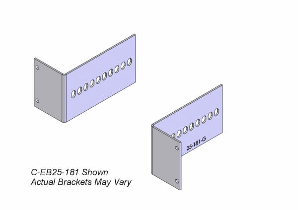 Havis C-EB25-081 - 2-Piece Equipment Mounting Bracket, 2.5-in Mounting Space, 0.81-in Bend