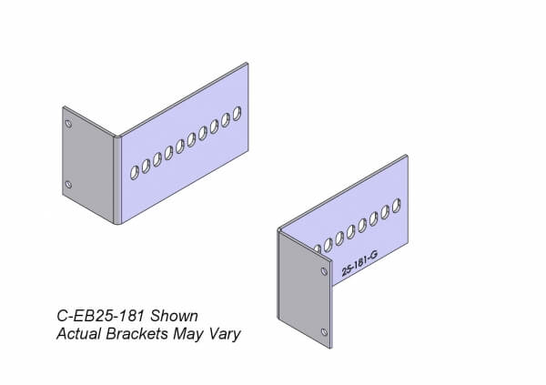 Havis C-EB25-118 - 2-Piece Equipment Mounting Bracket, 2.5-in Mounting Space, 1.18-in Bend