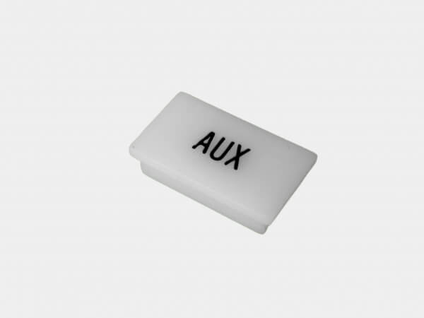 Havis C-LABEL-AUX - Standard White Switch Label W/ Black Imprint