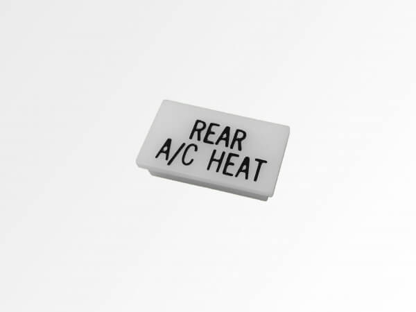 Havis C-LABEL-REAR-AC-HEAT - Standard White Switch Label W/ Black Imprint