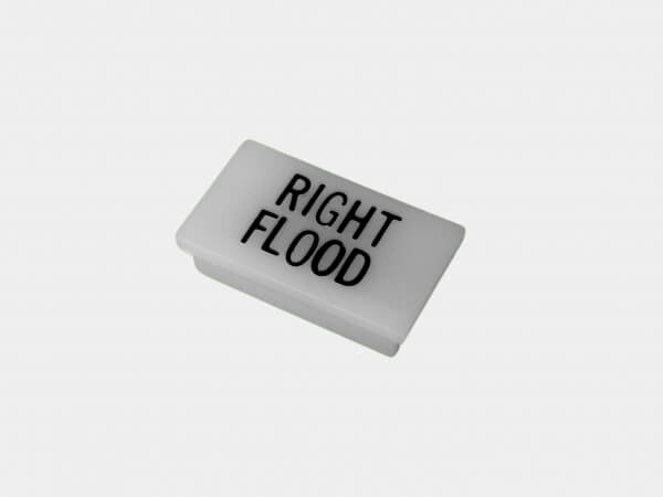 Havis C-LABEL-RIGHT-FLOOD - Standard White Switch Label W/ Black Imprint