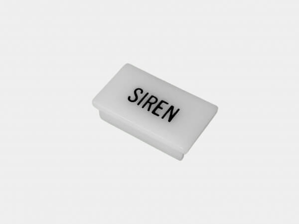 Havis C-LABEL-SIREN | Standard White Switch Label W/ Black Imprint