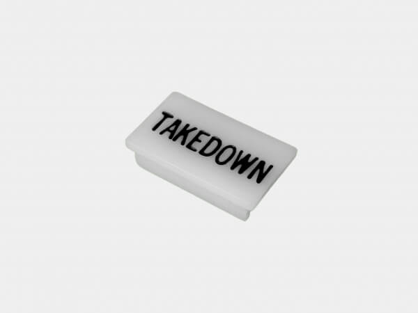 Havis C-LABEL-TAKEDOWN - Standard White Switch Label W/ Black Imprint