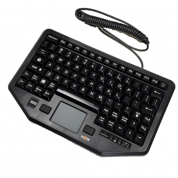Havis KB-104 - Havis Compact USB Dual Authentication Keyboard with Integrated Mouse
