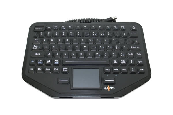 Havis KB-108 - Havis Rugged Keyboard with Integrated Touch Pad and Emergency Key