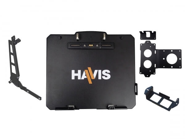 Havis PKG-DS-GTC-1008-3 - Package - Cradle For Getac K120 Convertible Laptop With Pass-Thru Antenna Connections, Power Supply Mounting Brackets and Screen Support
