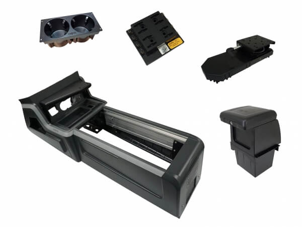 Havis PKG-VSX-1800-INUT-PM-5 - Package - VSX Console with Front PocketJet 8 Printer Mount for Laptop Docking Stations for 2020-2023 Ford Interceptor Utility