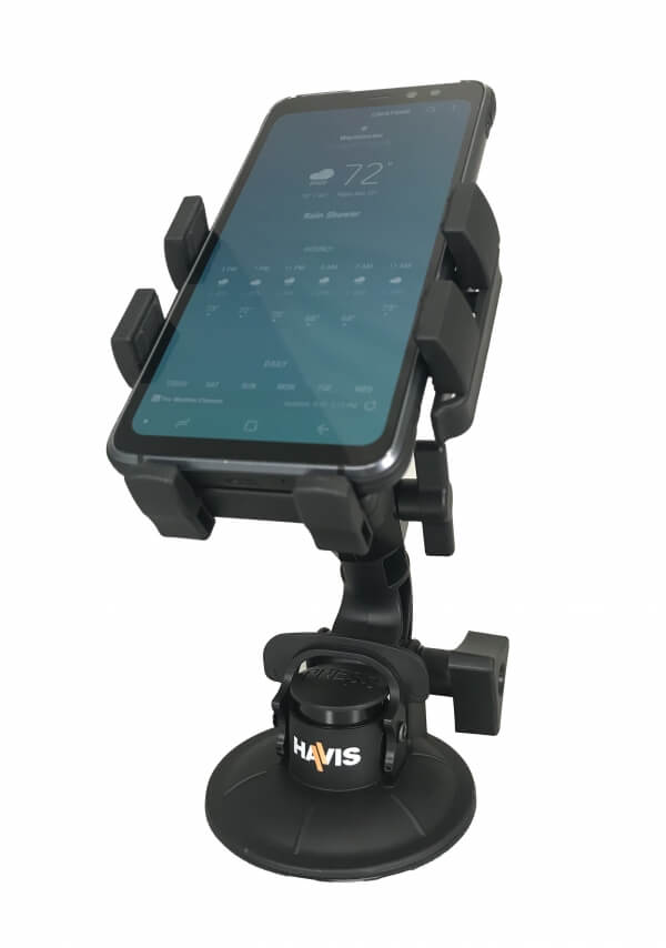 Havis PKG-WIN-101 - Standard Universal Rugged Phone Cradle and Industrial Strength Suction Cup Mount