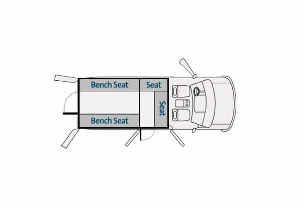 Havis PT-F03-100-2B | Prisoner Transport 50″ H x 100″ L Insert For 2015-2025 Ford Transit Low Roof Standard Length 130″ WB Cargo Van