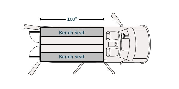 Havis PT-F03-100-2 - Prisoner Transport Insert For 2015-2023 Ford Transit Low Roof Standard Length 130-in WB Cargo Van